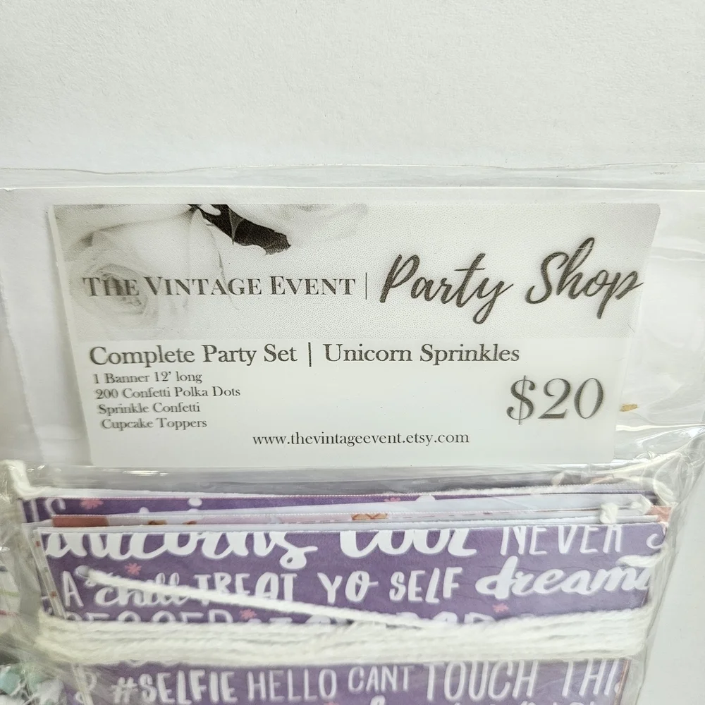 Unicorn Purple and Silver Fantasy Party Decorations Set